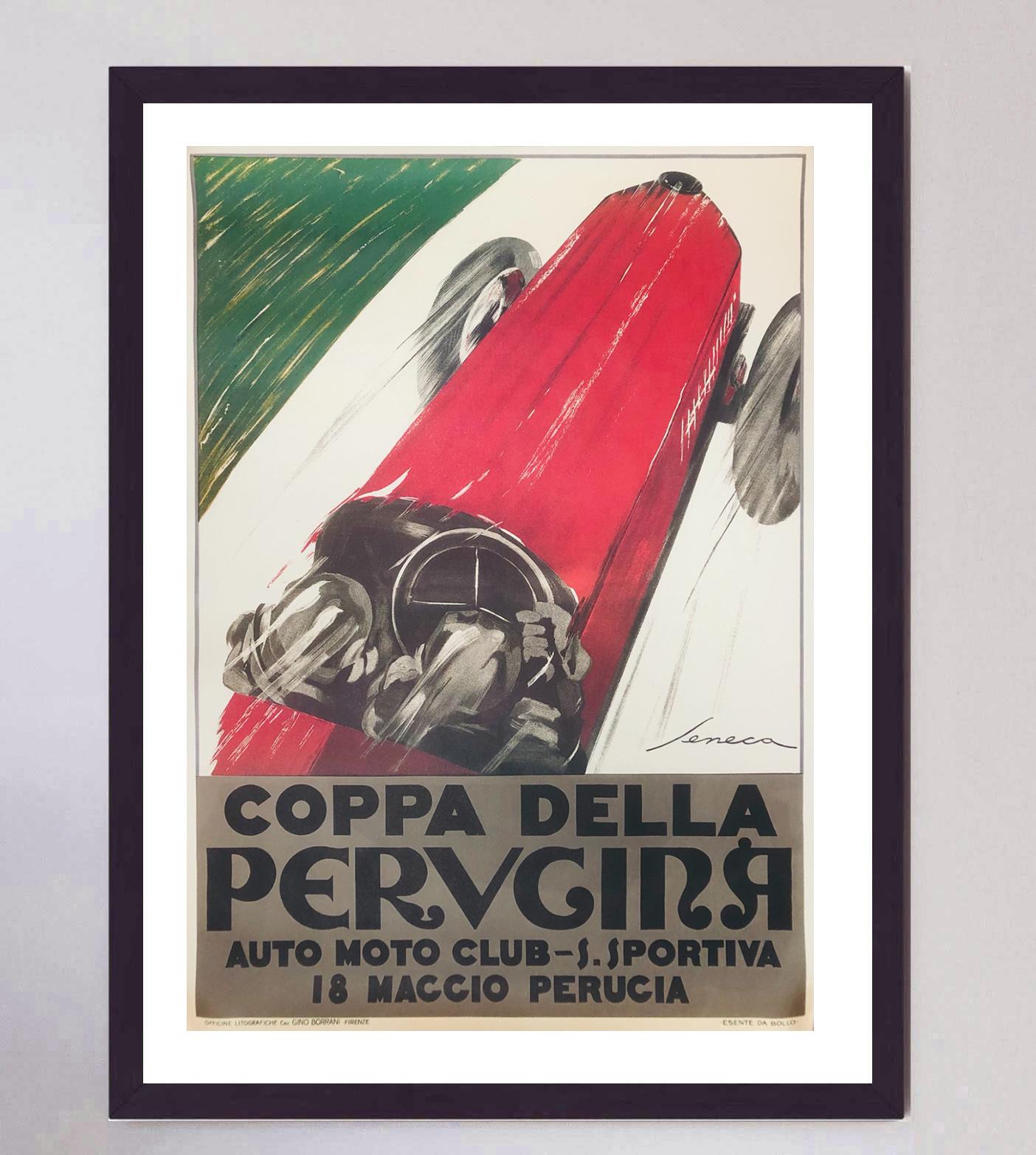 1950 Coppa Della Perugina Original Vintage Poster In Good Condition For Sale In Winchester, GB
