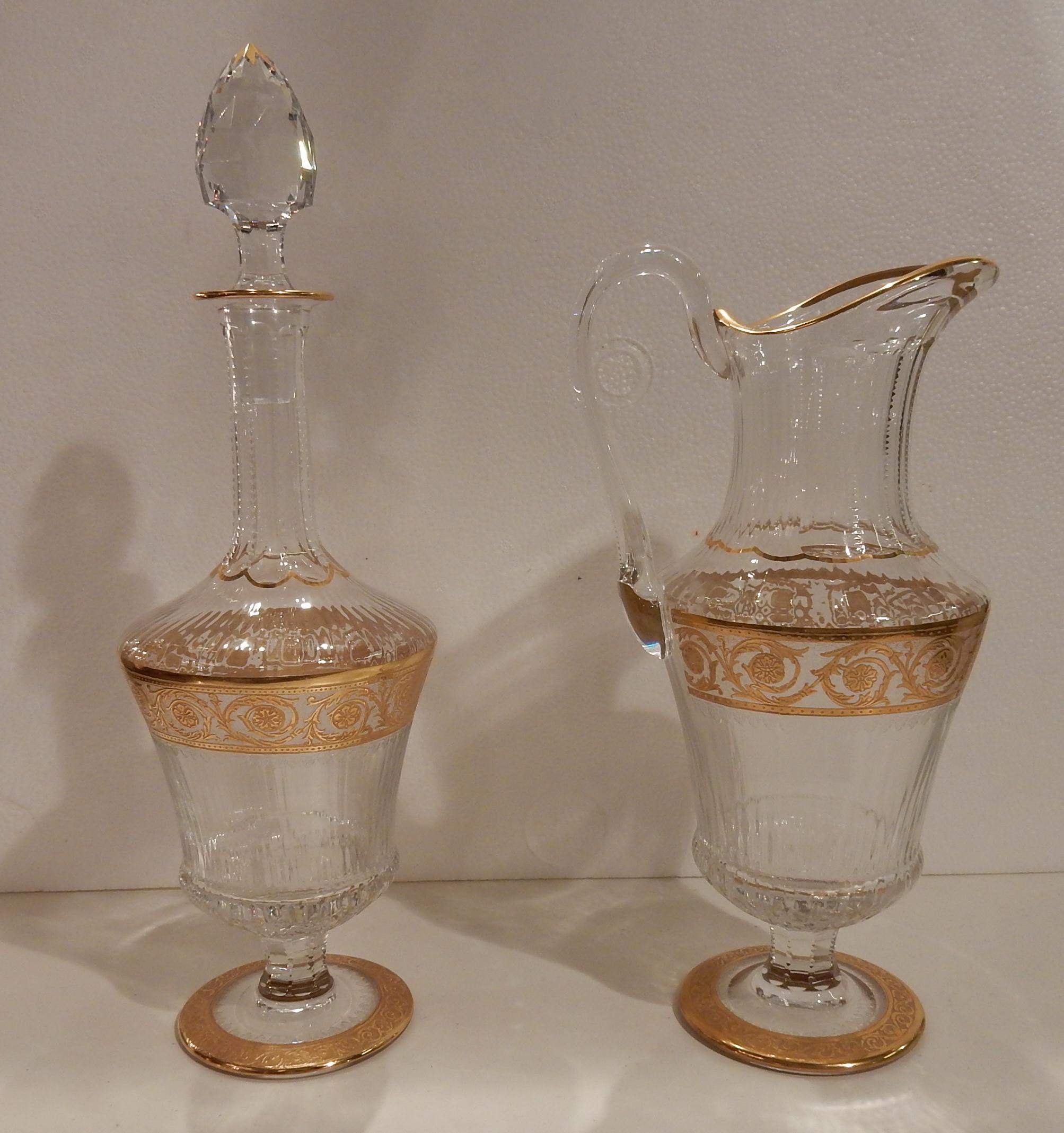 Art Nouveau 1950 'Crystal Serveware from Saint Louis Thistle 90 Pieces