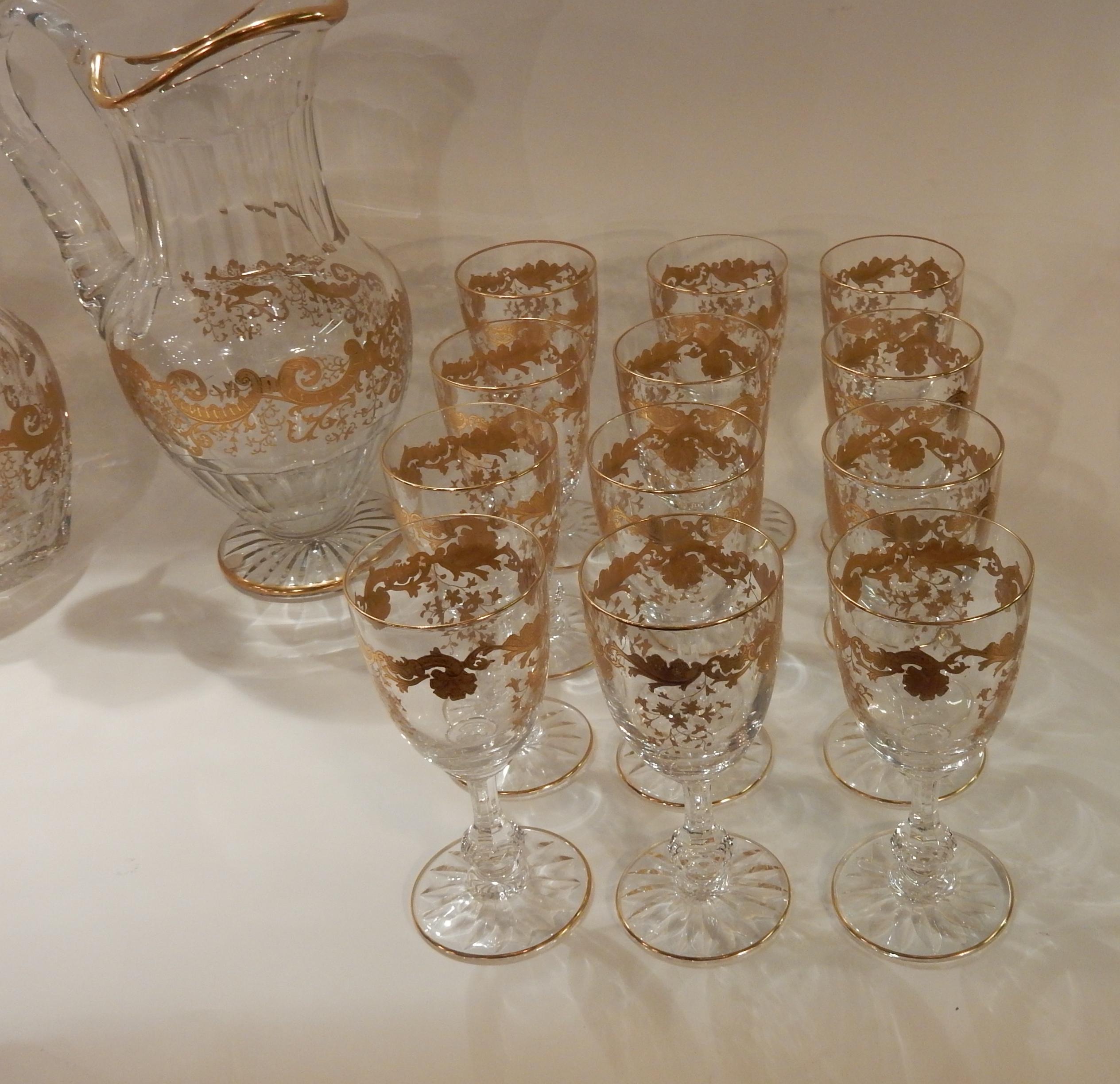Napoleon III 1950 Crystal Serveware From St Louis Trianon 22 Piéces Signed