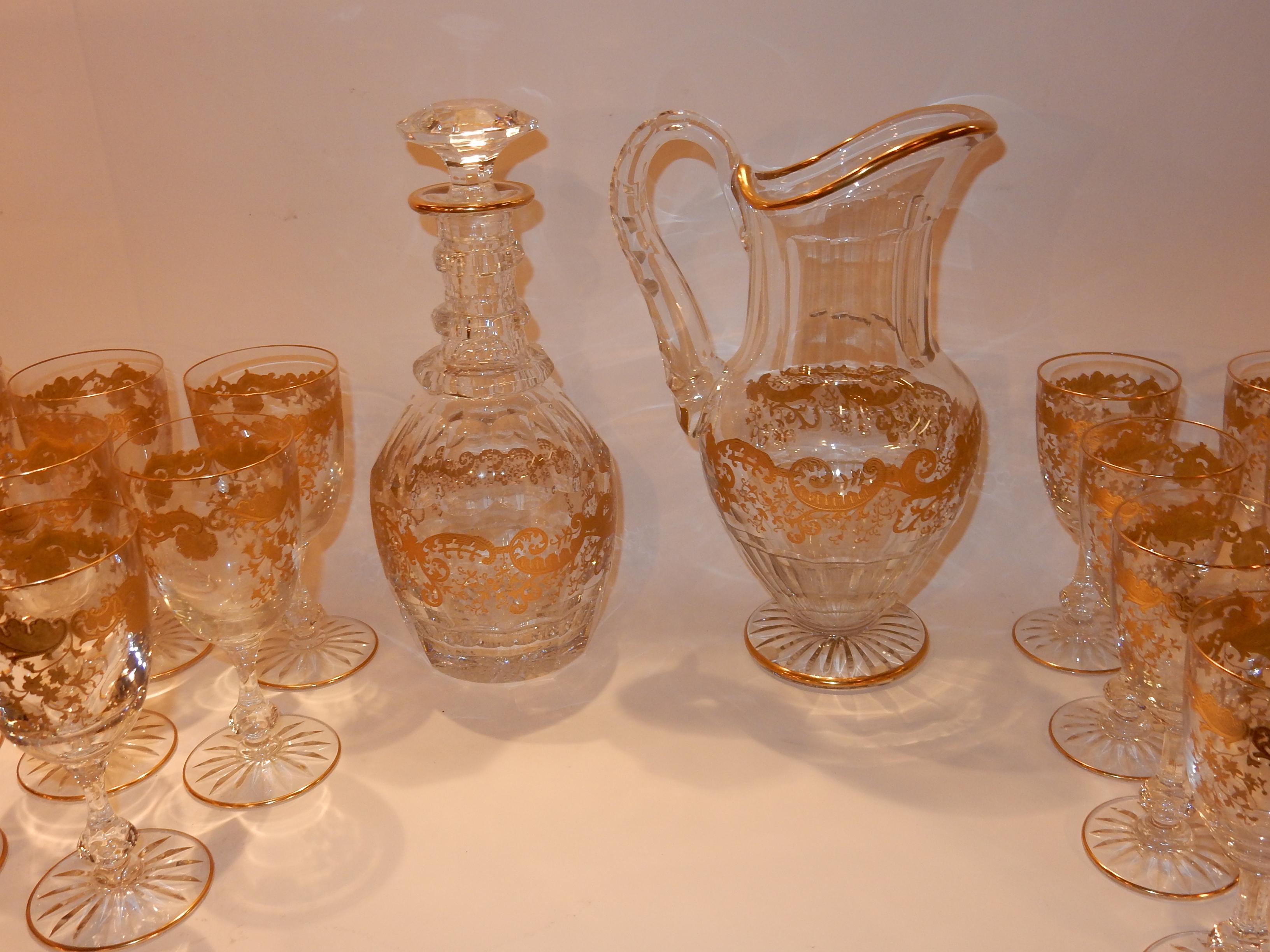 1950 Crystal Serveware From St Louis Trianon 22 Piéces Signed In Good Condition In Paris, FR