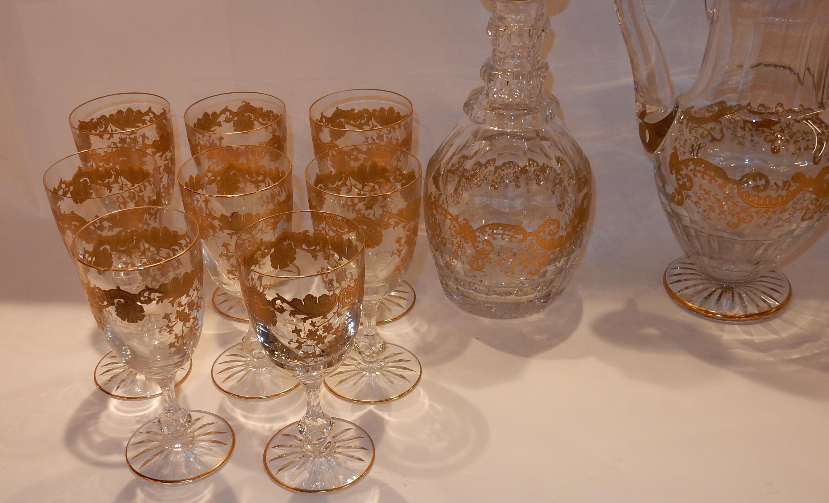 1950 Crystal Serveware From St Louis Trianon 22 Piéces Signed 1