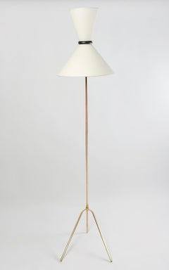 1950 Diabolo floor lamp in gilded brass Maison Arlus