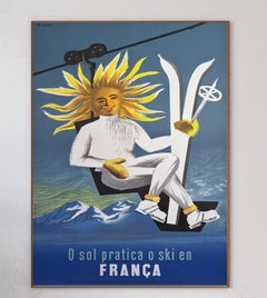 Affiche vintage d'origine Dubois - France - Skiing, 1950