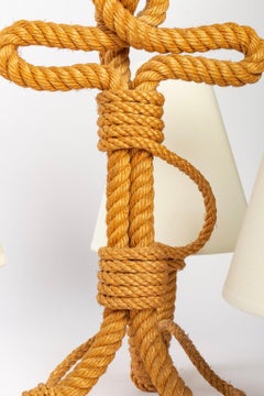 1950 "Encre Marine" Rope Chandelier Adrien Audoux and Frida Minet