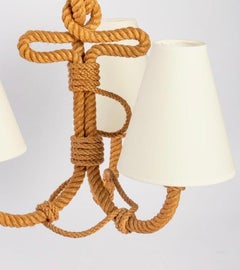 1950 "Encre Marine" Rope Chandelier Adrien Audoux and Frida Minet