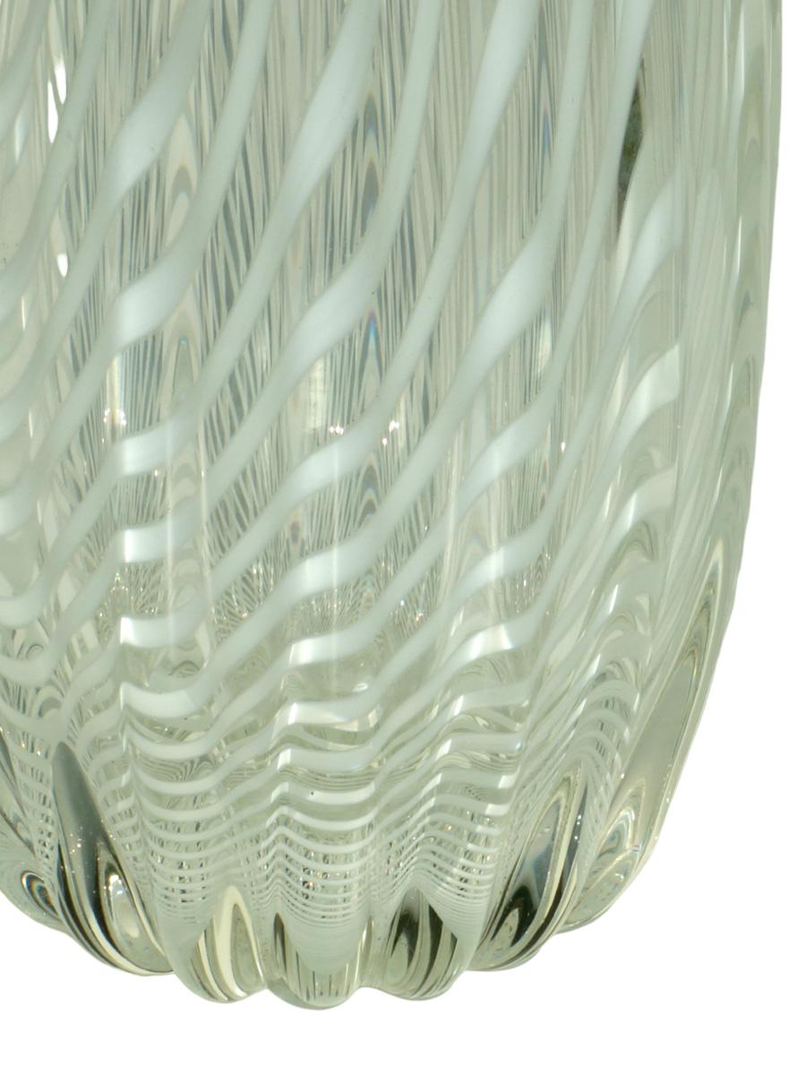 vase en verre Murano blanc Seguso 'Filigrana' 1950 Bon état - En vente à Brescia, IT