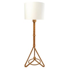 Retro 1950 Floor Lamp in Rope by Adrien Audoux & Frida Minet