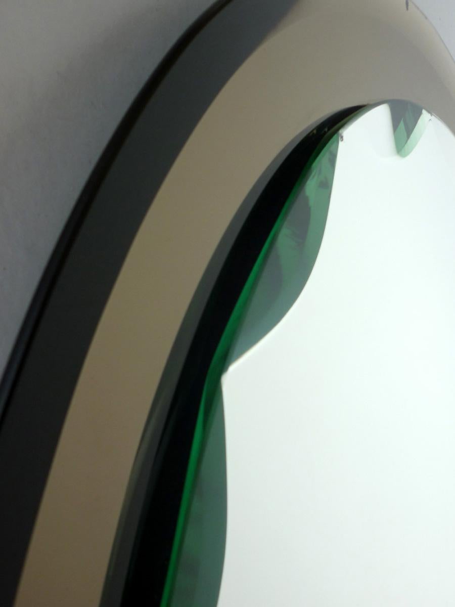 1950 Fontana Arte Italienisches Design Mitte des Jahrhunderts Geschliffener Kristallglas-Spiegel im Zustand „Hervorragend“ im Angebot in Brescia, IT