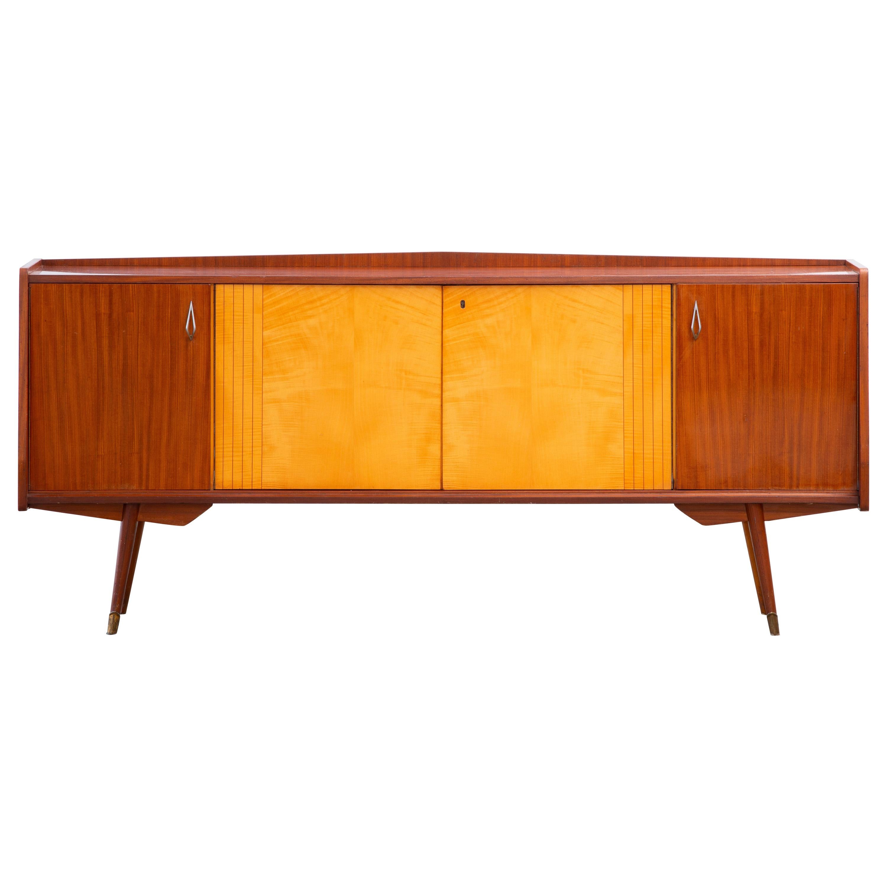 1950 French Credenza in Walnut and Maple