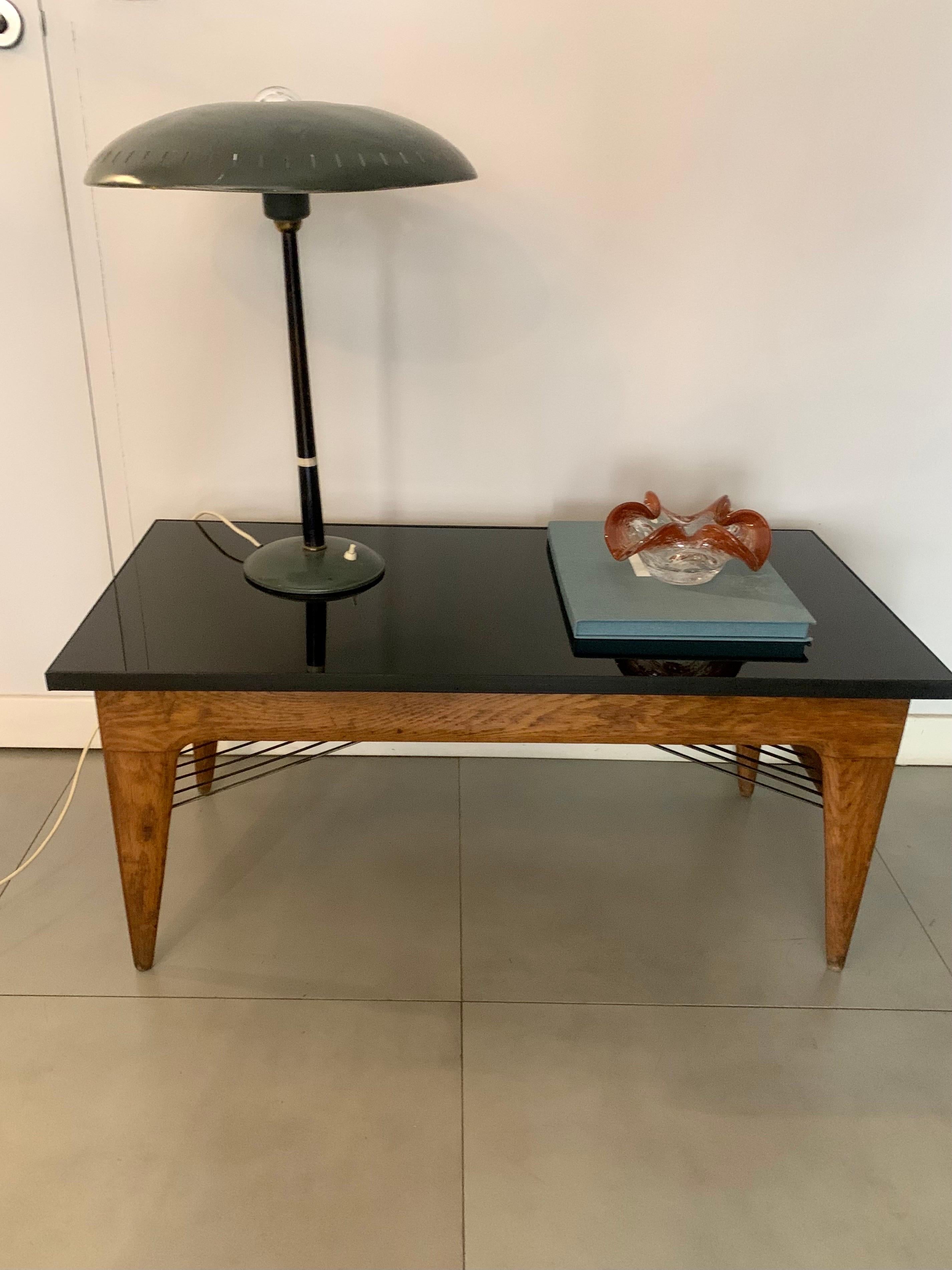 1950 French Oak Wood Coffee Table In Good Condition For Sale In Madrid, ES