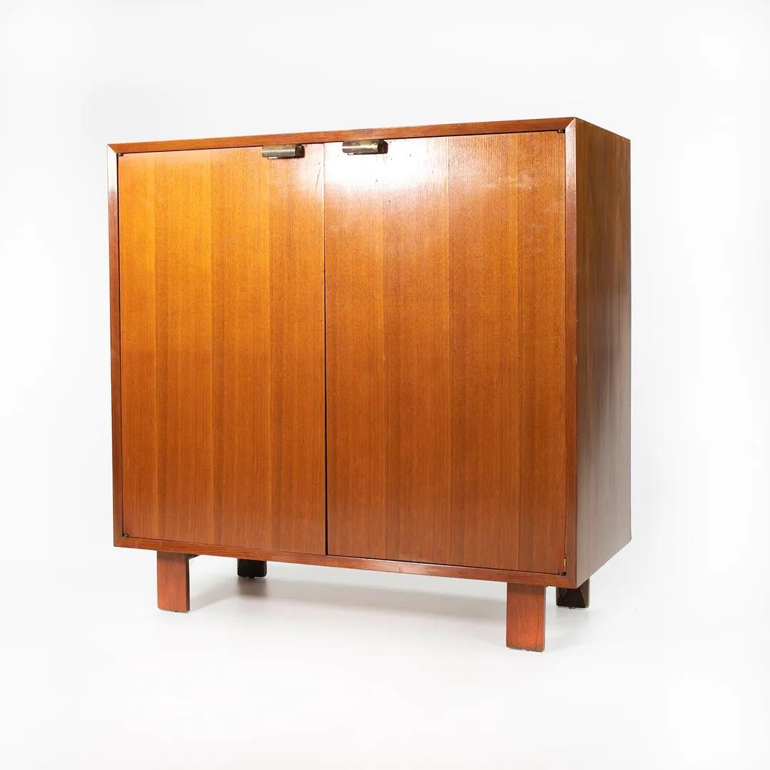 1950 George Nelson Herman Miller Basic Cabinet Series Two Door Cabinet in Walnut For Sale 4