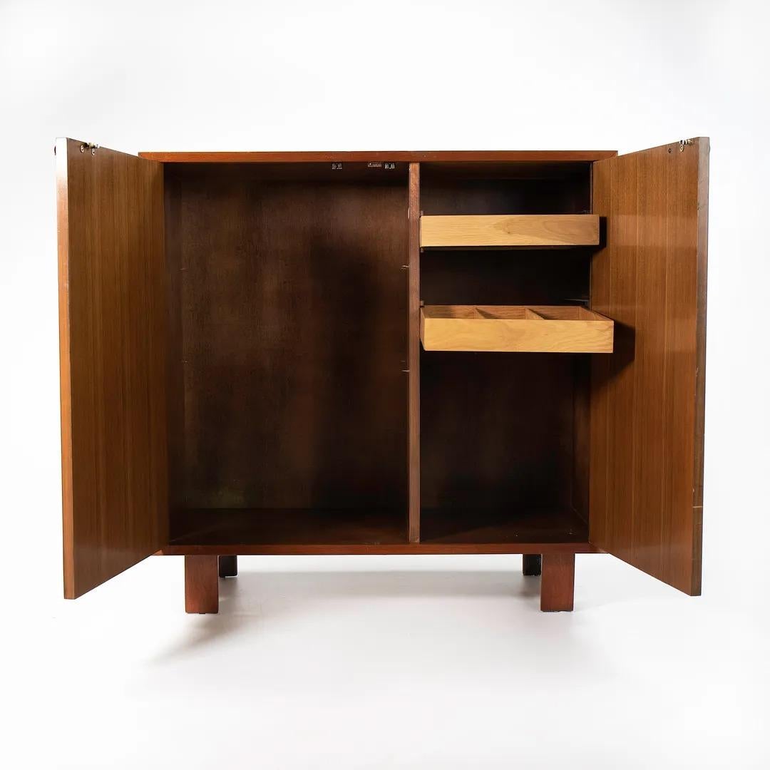 1950 George Nelson Herman Miller Basic Cabinet Series Two Door Cabinet in Walnut For Sale 3