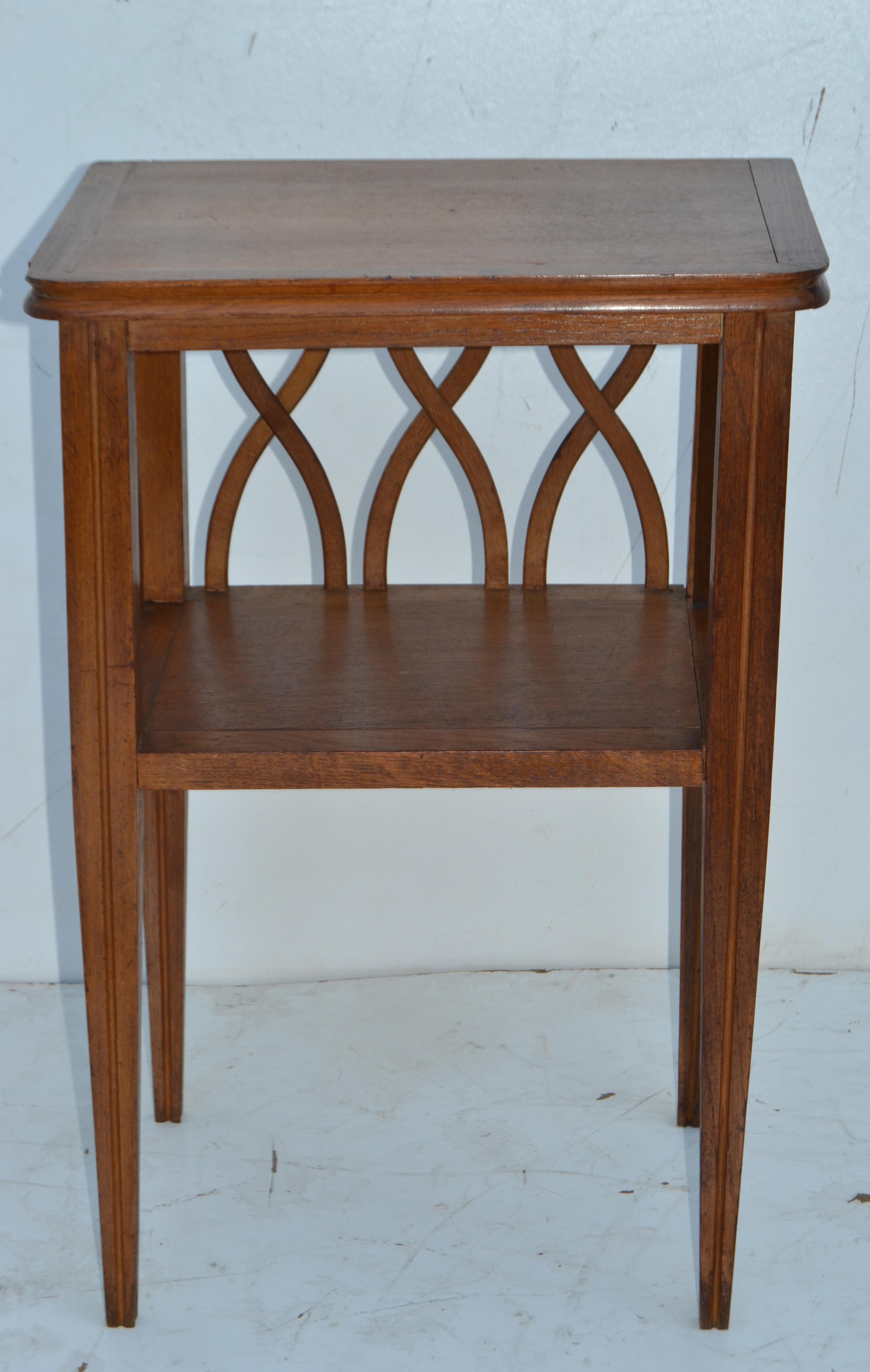 1950 Gerard Guermonprez Side, Bedside Table, Night Stand Oak Wood France For Sale 4