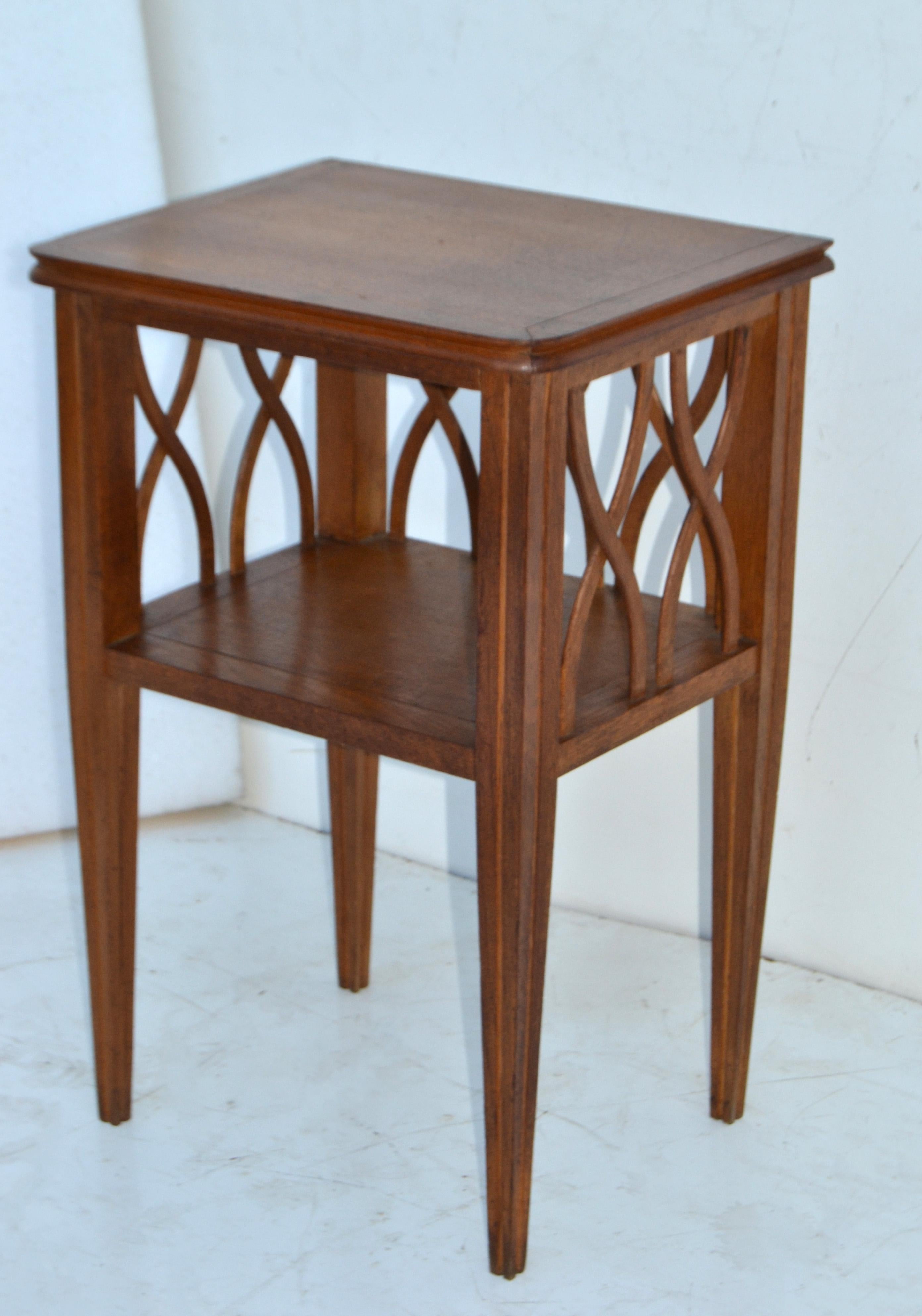 Mid-Century Modern 1950 Gerard Guermonprez Side, Bedside Table, Night Stand Oak Wood France For Sale