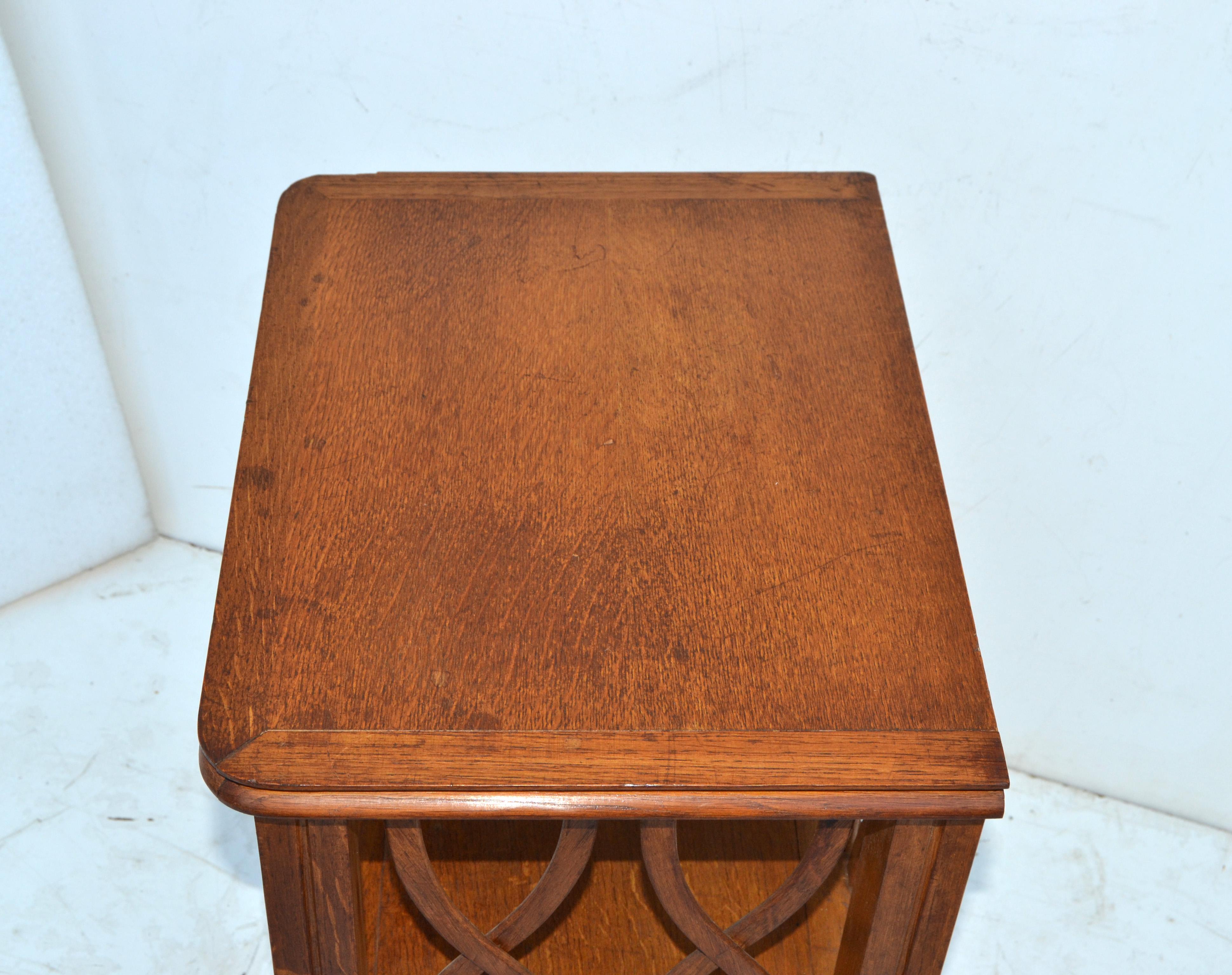 Mid-20th Century 1950 Gerard Guermonprez Side, Bedside Table, Night Stand Oak Wood France For Sale