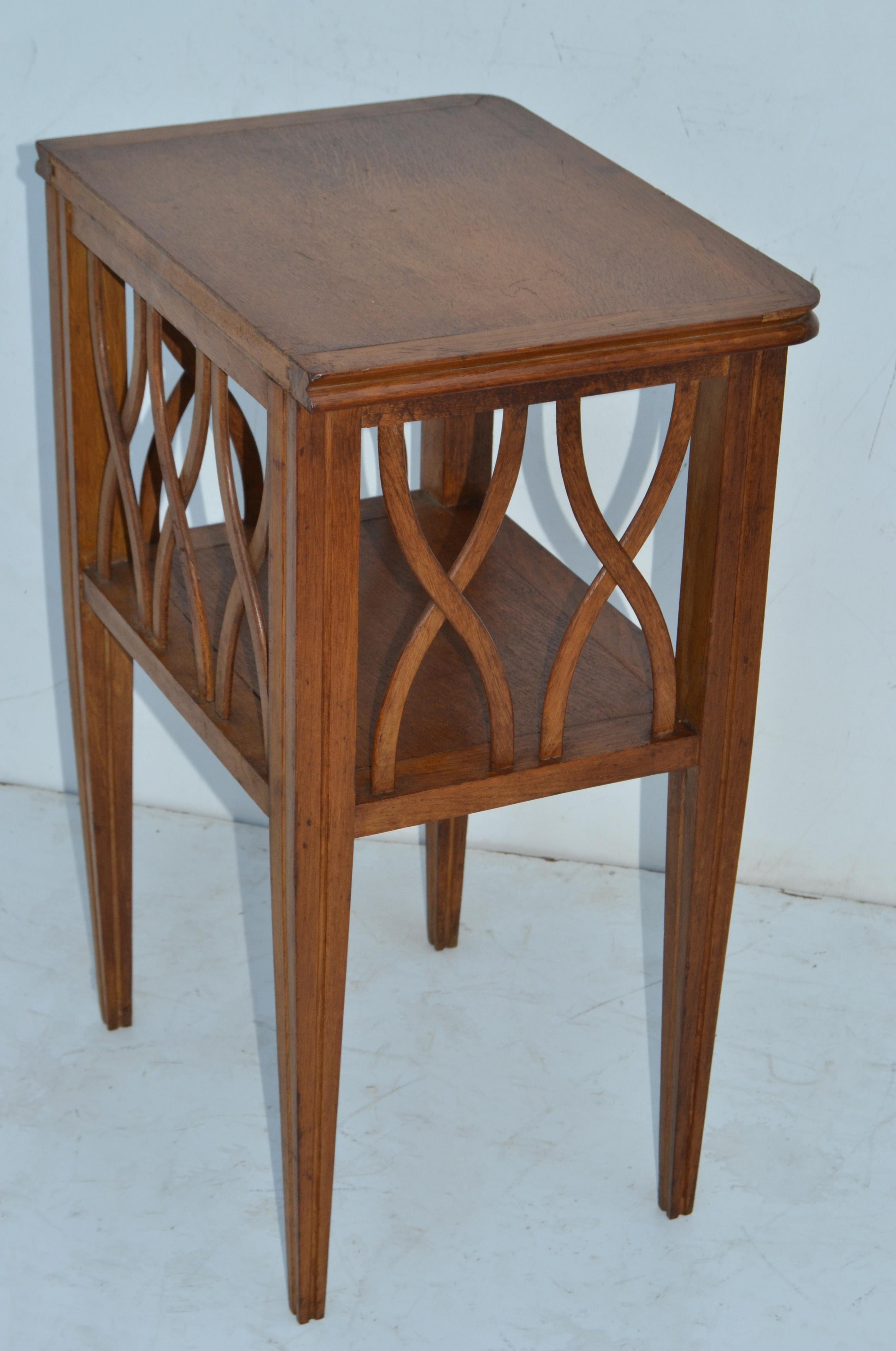 1950 Gerard Guermonprez Side, Bedside Table, Night Stand Oak Wood France For Sale 2