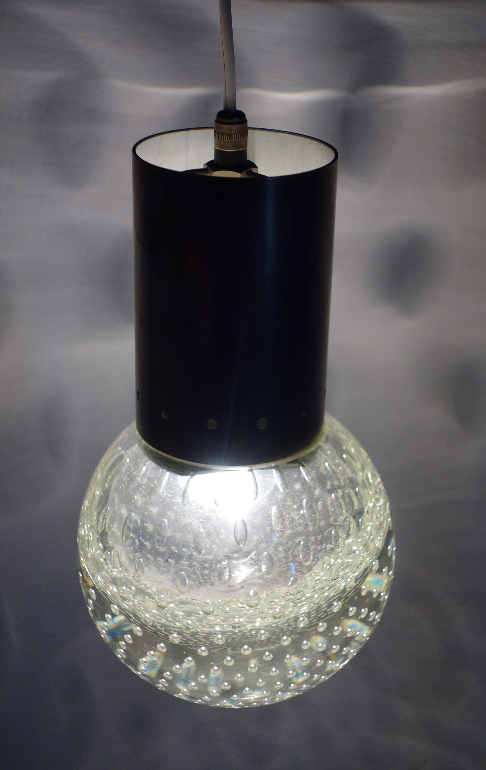 1950 Gino Sarfatti Seguso Lampada a soffitto a sospensione in vetro di Murano e ottone in vendita 3