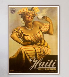 1950 Haiti Kaffee Original Vintage Poster