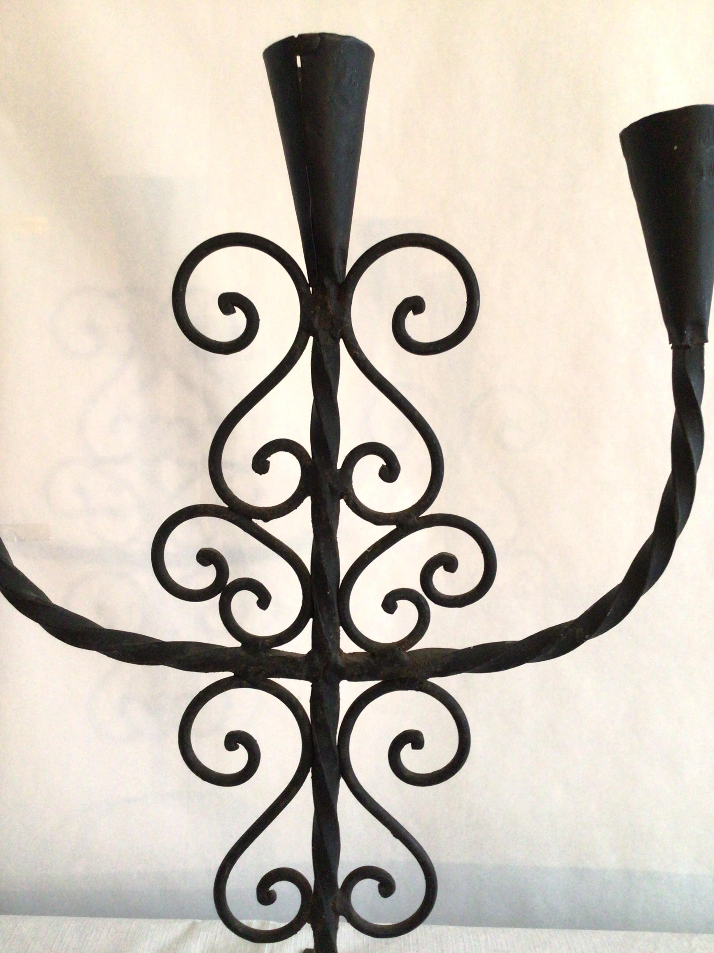 wrought iron candle holders