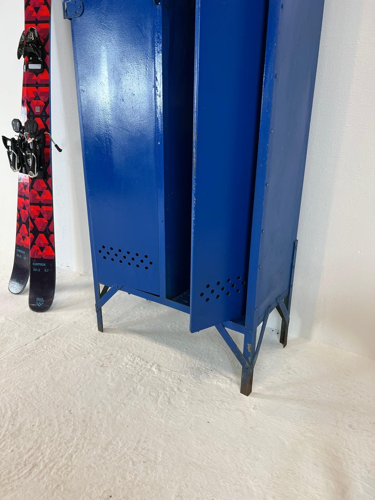 1950' Industrial Metal Locker with Metal Rivets For Sale at 1stDibs