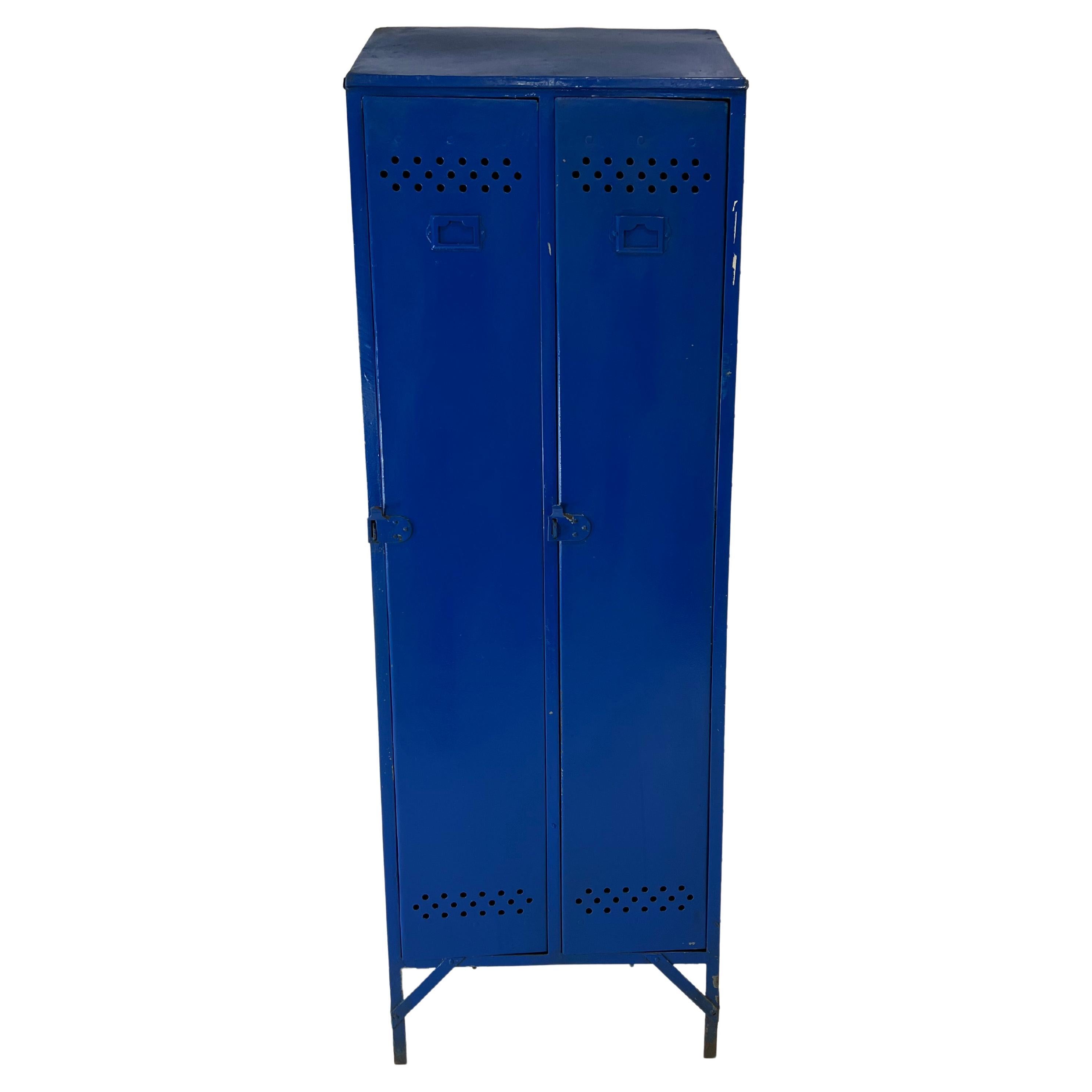 1950' Industrial Metal Locker with Metal Rivets For Sale