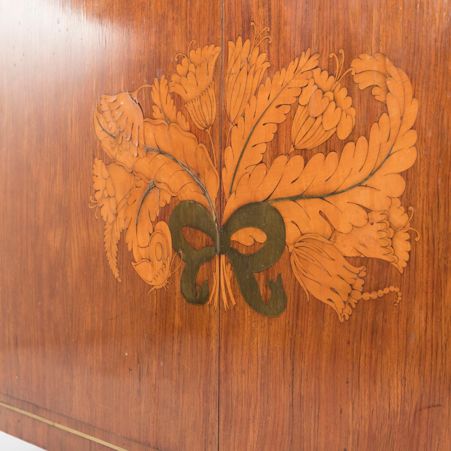 1950 Inlaid Sideboard by Giovanni Gariboldi for Colli, Rosewood Sycomore Brass 7