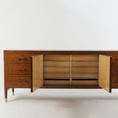 1950 Inlaid Sideboard by Giovanni Gariboldi for Colli, Rosewood Sycomore Brass