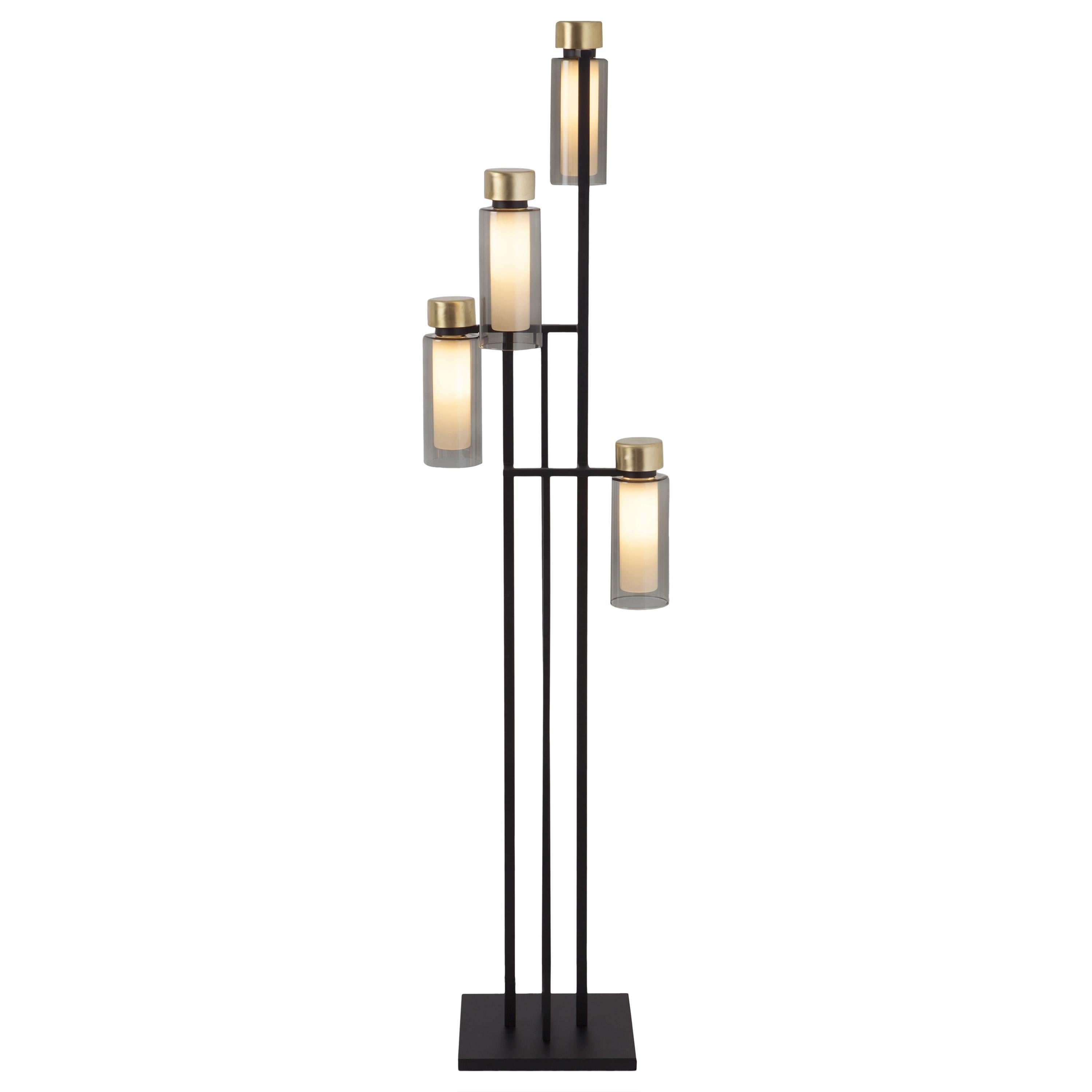 1950 Inspired Osman Floor Lamp of Cylindrical Diffusers Design by Corrado Dotti For Sale