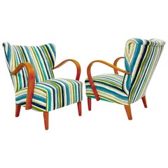 1950 Italian Armchairs With New Upholstery