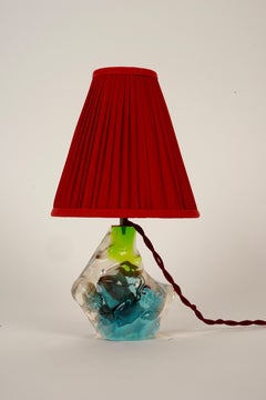 1950 Italian Cast Acrylic Lamp with Shells, Starfish, Seaweed and Fish