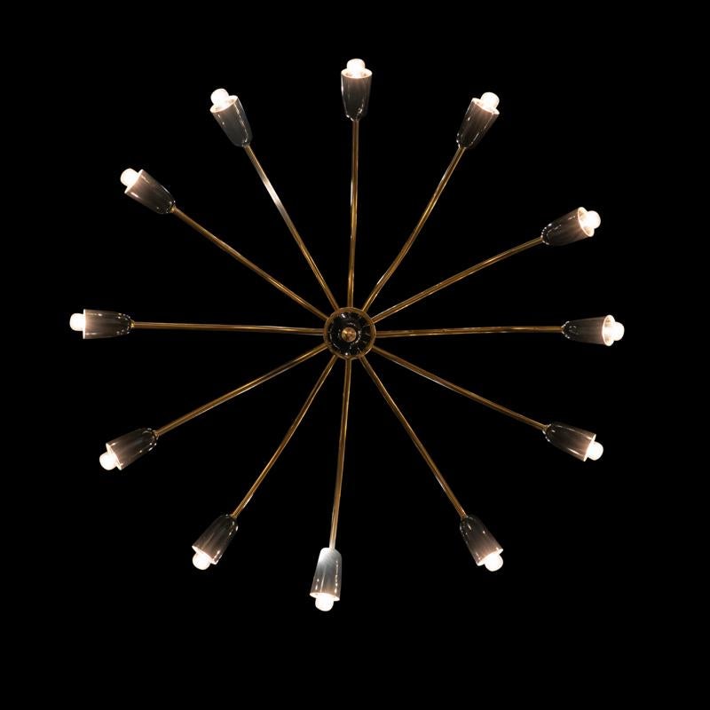 Milieu du XXe siècle Lustre italien de 1950 Stilnovo en vente