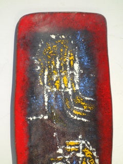 1950 Diseño italiano Arte abstracto Tazón de cobre esmaltado