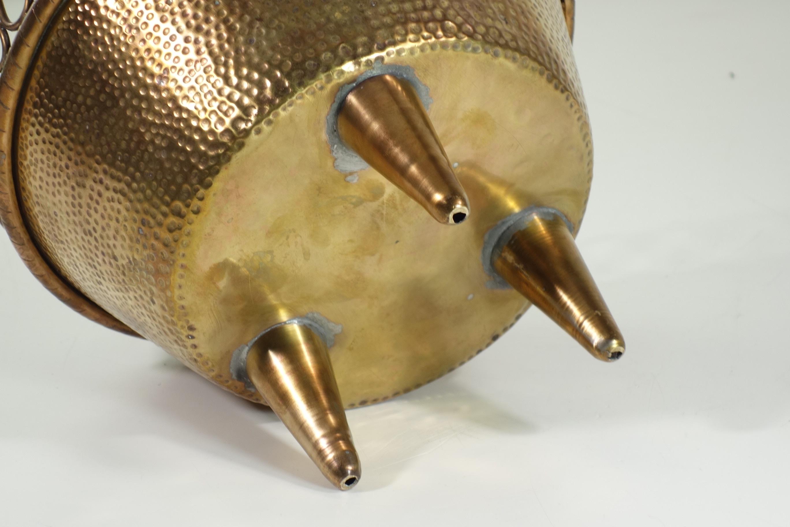 1950 Italian Mid Century Design Gio Ponti style Metal Brass Copper Vase For Sale 5