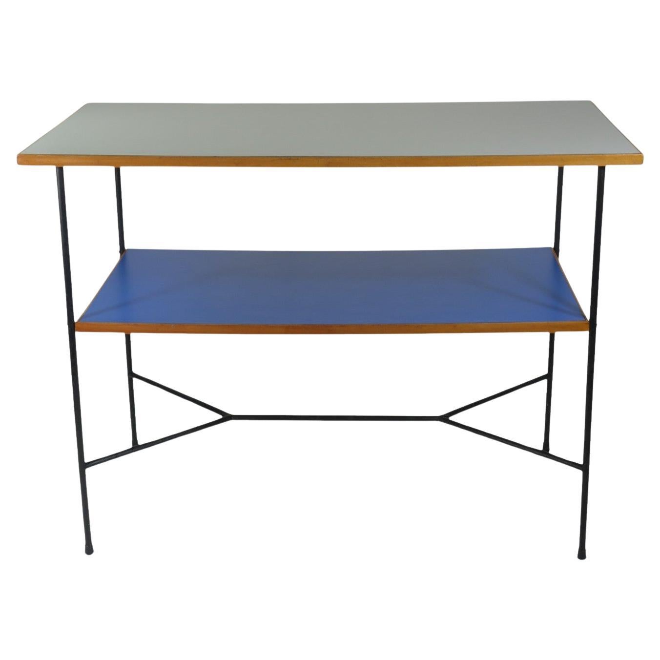 1950 Italienisches Mid Century Modernist Design Giulio Zappa Att. Blauer Formica-Tisch im Angebot