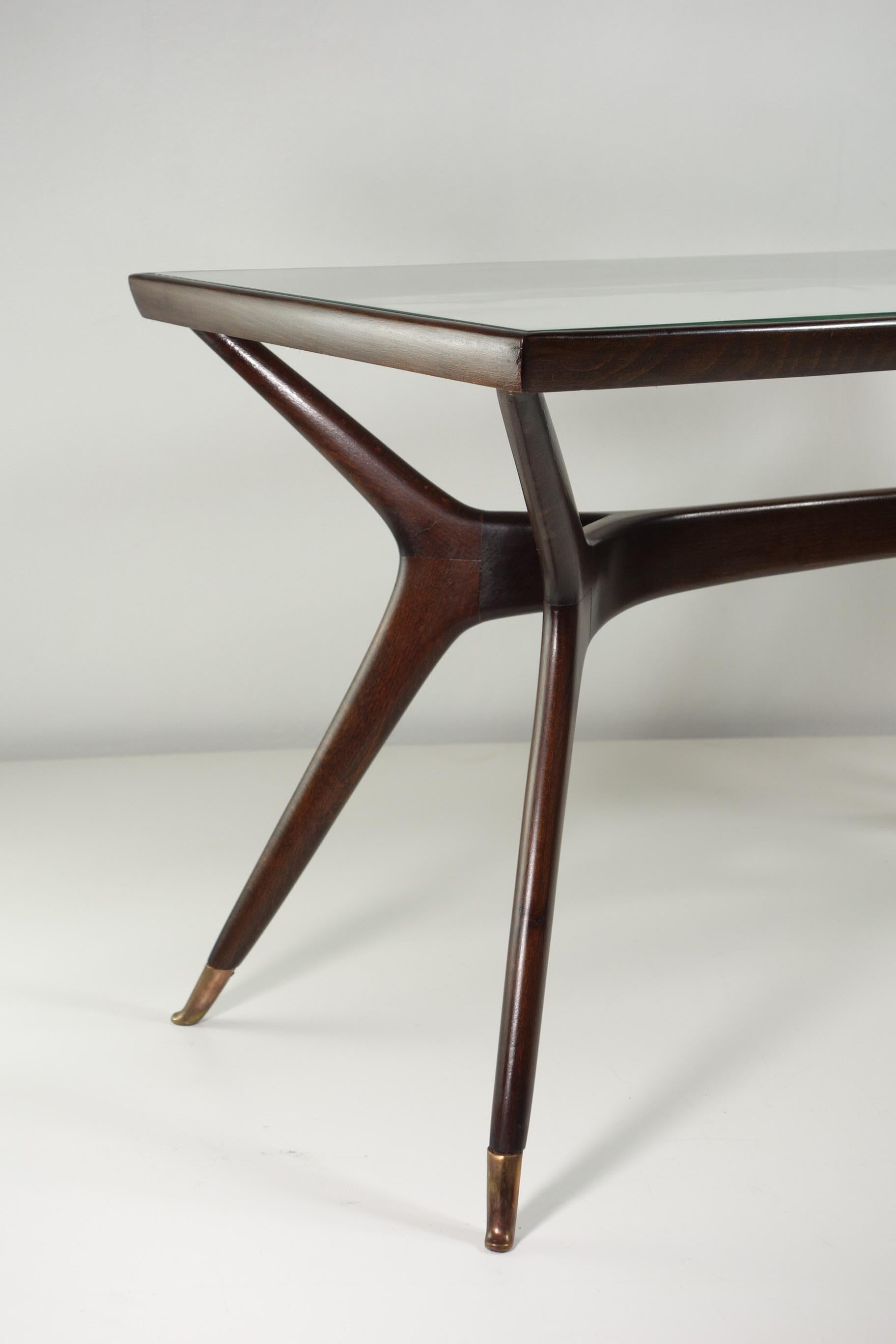 1950 Italienischer Mid Century Modernist Design Ico Parisi Stil Wood Couchtisch im Zustand „Gut“ im Angebot in Brescia, IT