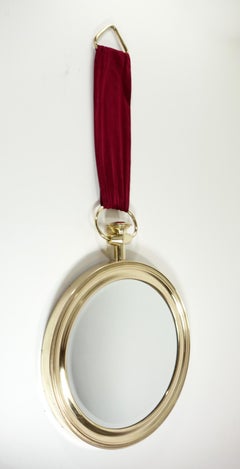 1950 Italian Midcentury Design Brass Wall Mirror
