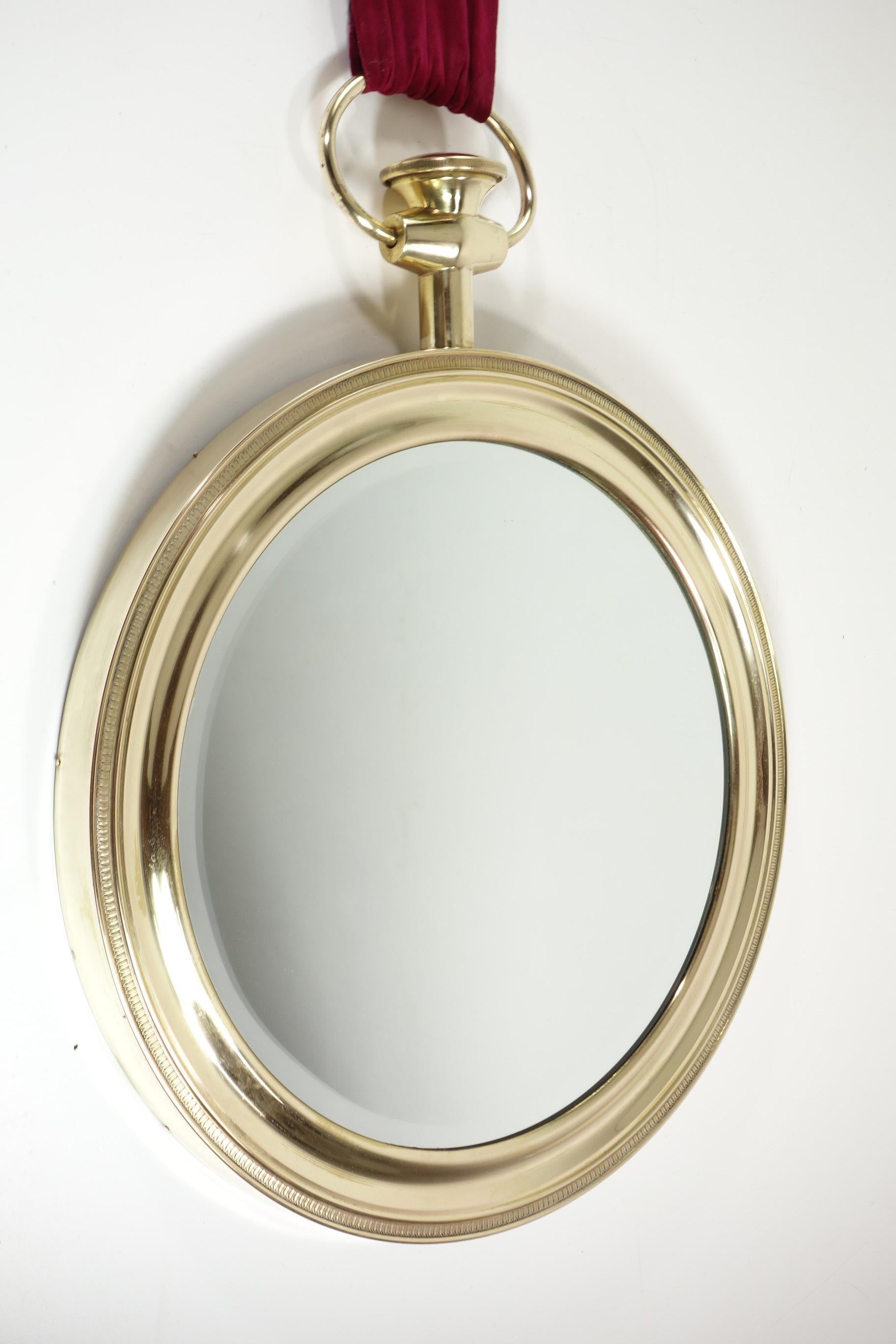 Mid-Century Modern 1950 Italien Midcentury Design Miroir mural en laiton en vente