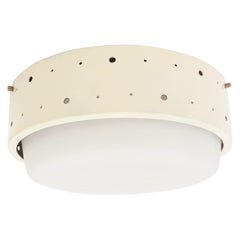 1950 Italian Perforated Metal Thick Flush Light