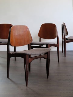 1950 Italian Rosewood and Teak Midcentury Dining Chairs by F.Lli Proserpio