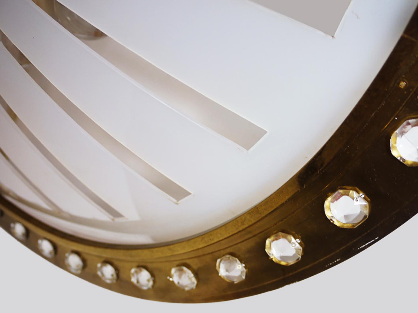 Italiano Lampadario Starburst Flush Mount del 1950 italiano da 32 pollici alla maniera di Arredoluce in vendita