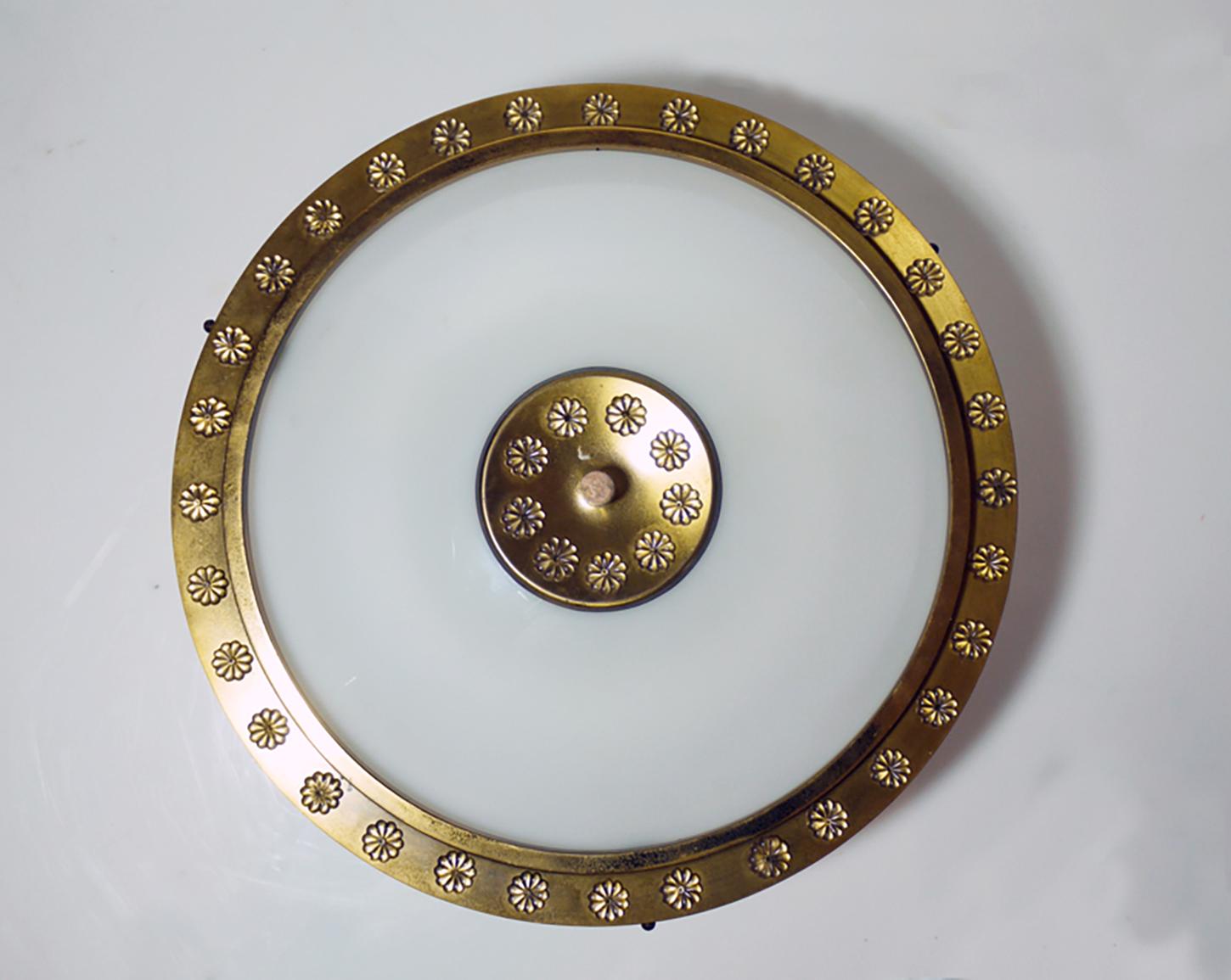 Metà XX secolo Lampadario a incasso a raggiera italiano del 1950 alla maniera di Arredoluce in vendita
