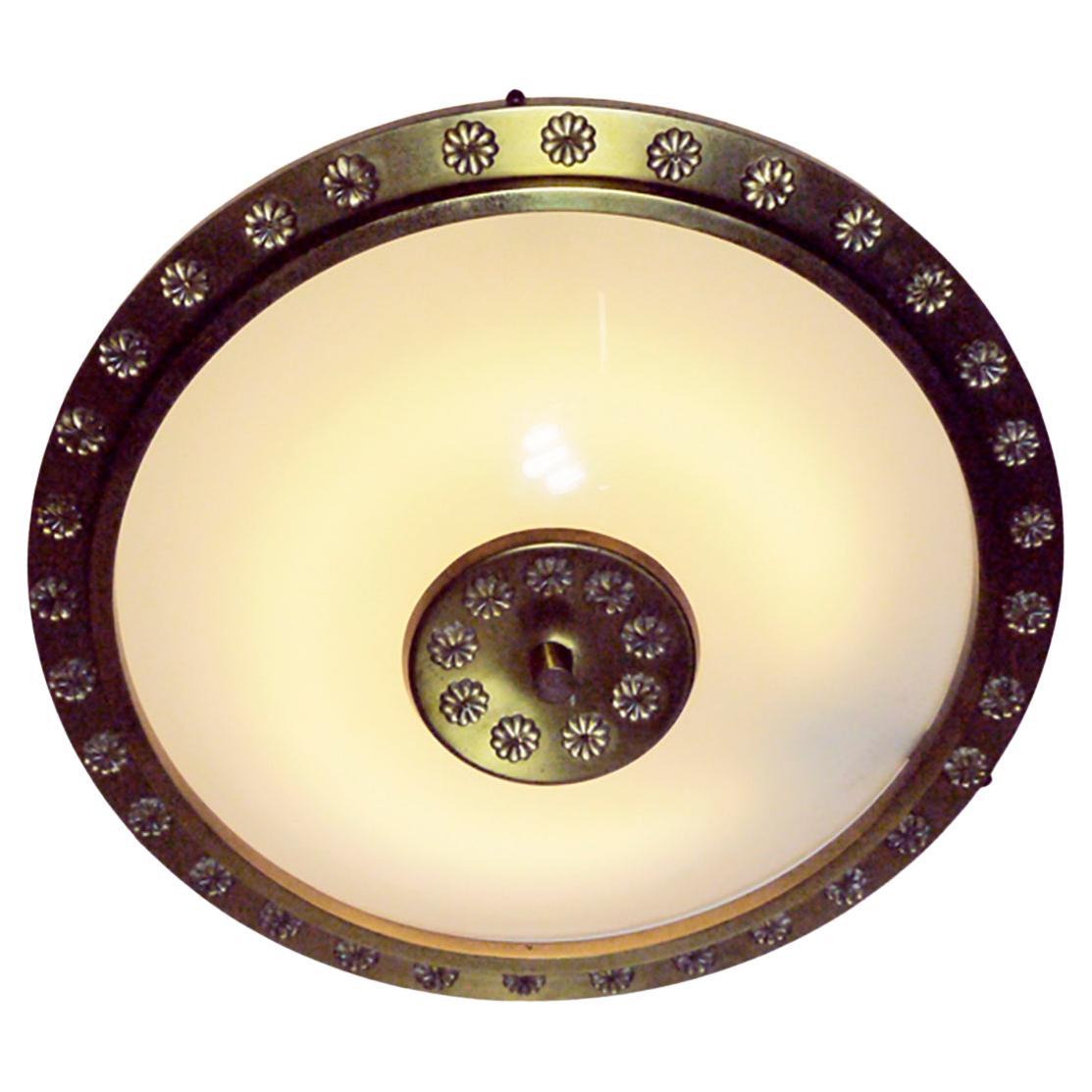 Mid-Century moderno Lampadario a incasso a raggiera italiano del 1950 alla maniera di Arredoluce in vendita