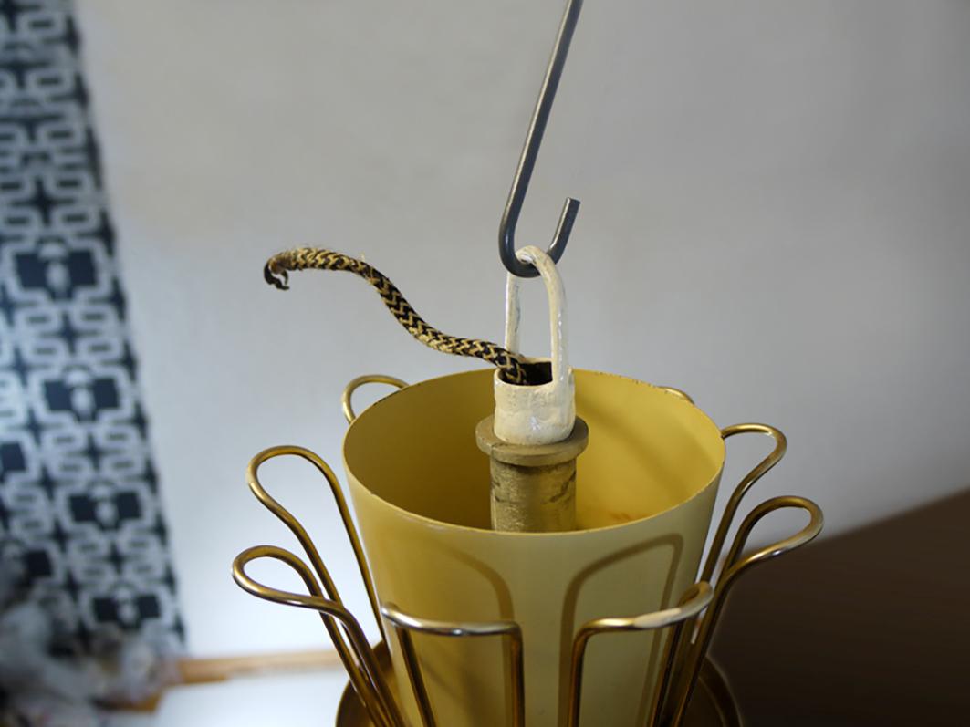 1950 Italy Starburst Flush Mount Chandelier in the Manner of Arredoluce For Sale 7