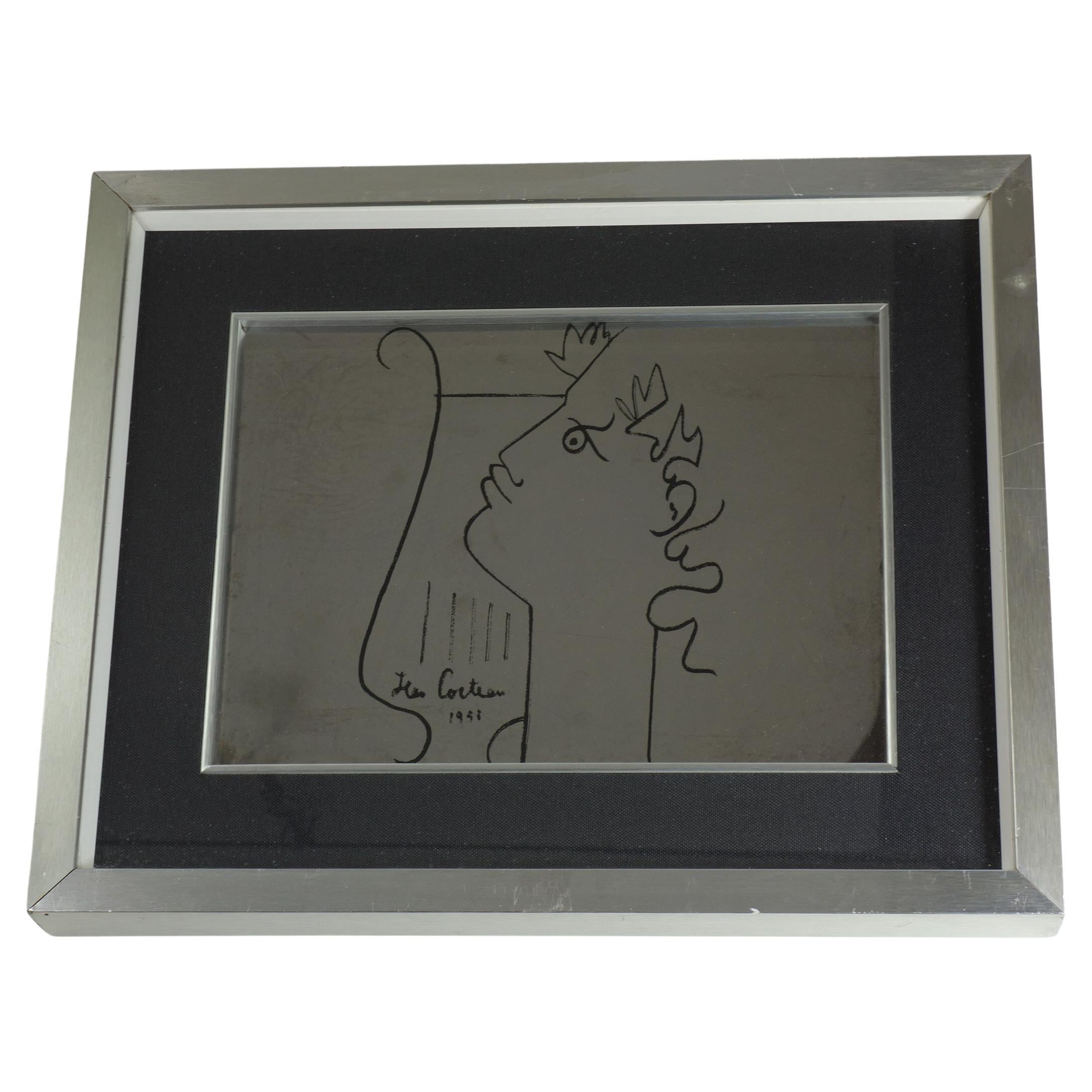 1950 Jean Cocteau Orpheus, stampa serigrafica con cornice