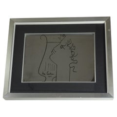 1950 Jean Cocteau Orpheus serigraph print with frame