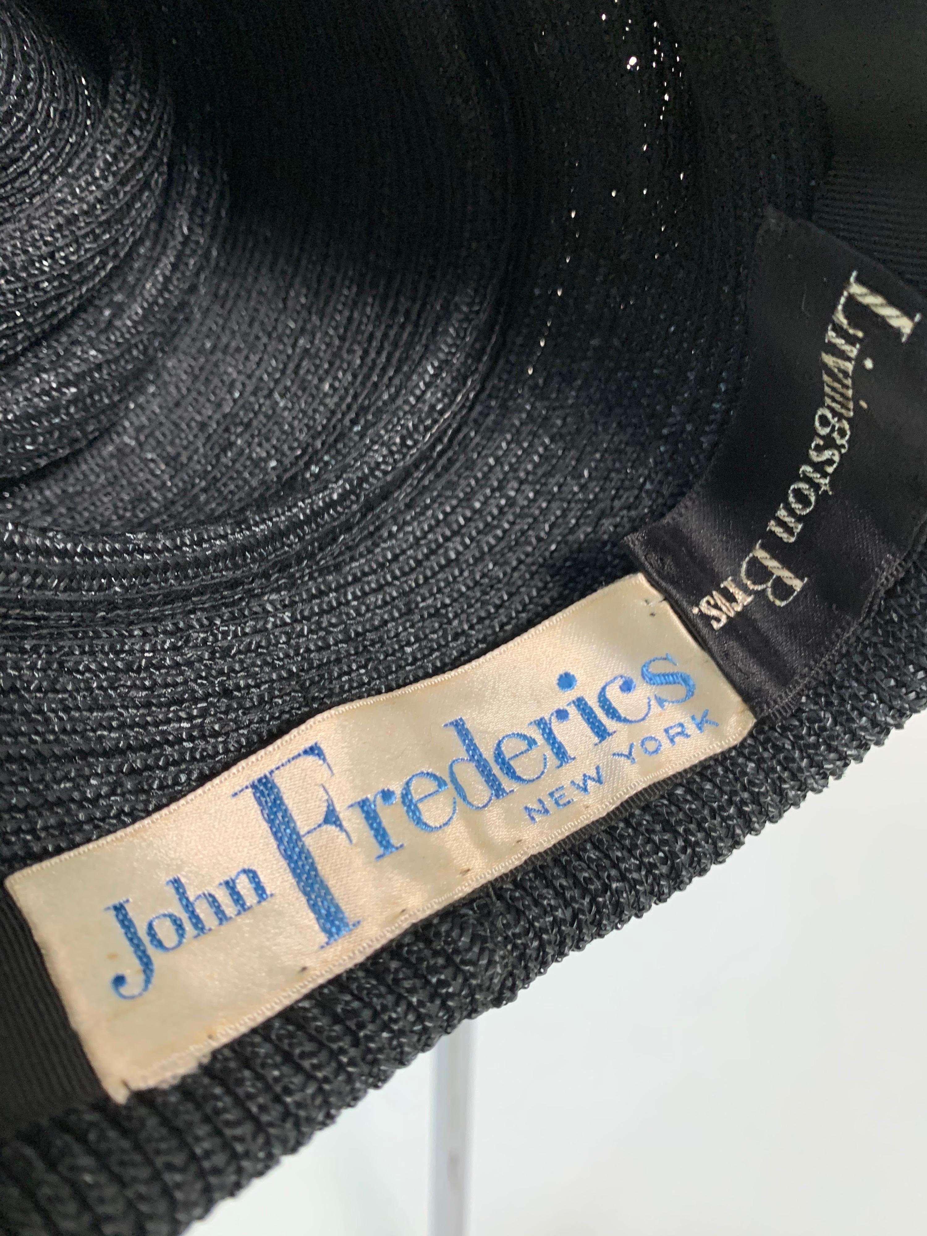 1950 John Frederics Black Straw Avant Guarde Sculpted Hat  For Sale 4