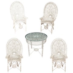 1950 John Salterini (1928-1952) Set of Four Iron Armchairs and Table