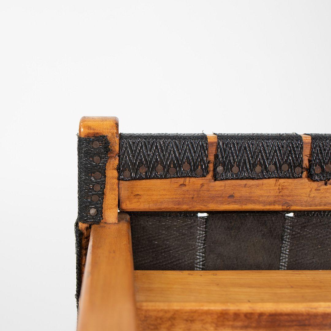 1950 Knoll Risom Side Chair en érable avec sangles noires, Model 666C-WB en vente 4