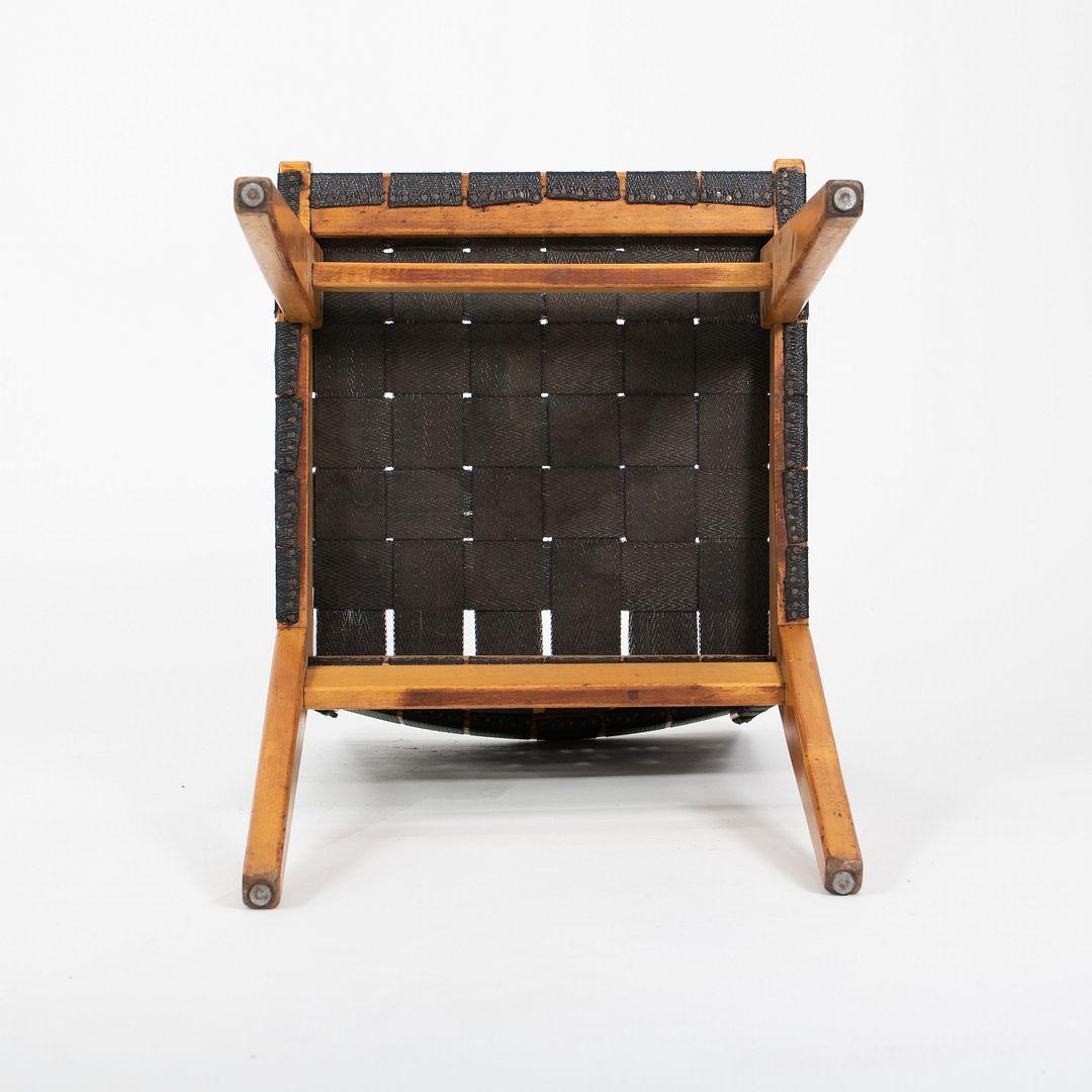 1950 Knoll Risom Side Chair en érable avec sangles noires, Model 666C-WB en vente 5