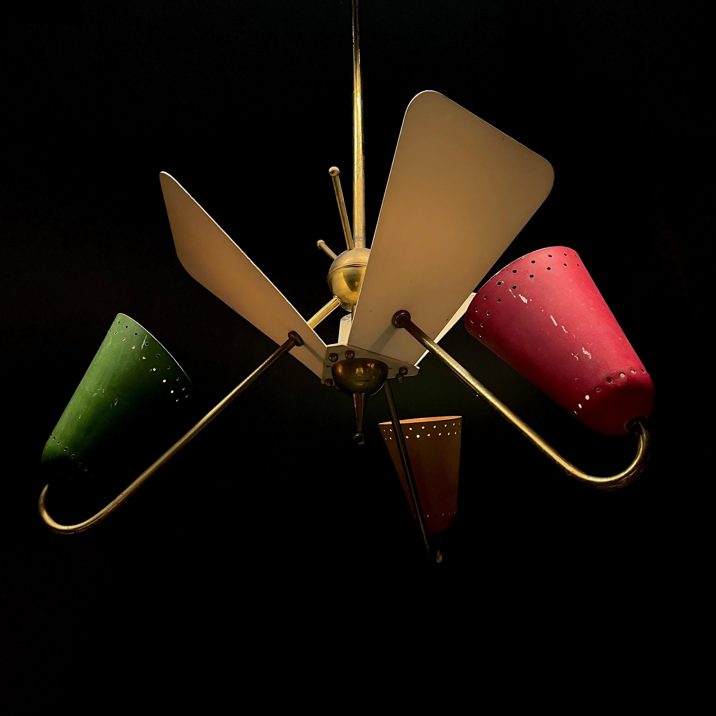 Mid-Century Modern 1950 Kobis and Lorence Reflector Hanging ceiling Lamp